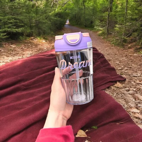 Purple_Drinking_Coffee_Cup_With_Straw_Dual_Plastic_Water_Bottle_Portable_Leakproof_Cute_Drinking_Cup/Stylish_Tumbler_For_Drinking_Beverages_For___And_Adults_480_Ml_(Purple)