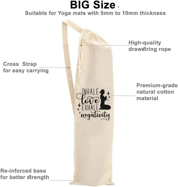 Multicolor_Organic_Large_Yoga_Mat_Tote_Bag_Cover_100%_Cotton_Lightweight,Washable_Yoga_Dust_Bag_With_Adjustable_Strap_Unisex_(Love)