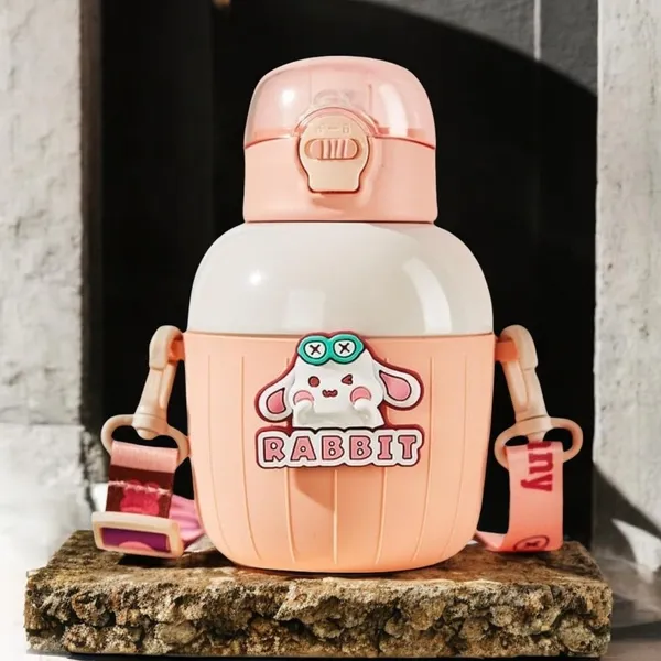Multicolor_Insulated_Stainless_Steel_Water_Bottlecartoon_Hot_And_Cold_Water_Bottle,Double_Walled_Vacuum_Insulated_Stainless_Steel_Bottle,Thermos_Flask_With_Straw_(450_Ml)()