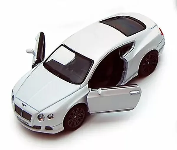 Kinsmart_White_2012_Bentley_Continental_Gt_Speed_Metal_1:38_Diecast_Model_Car_For