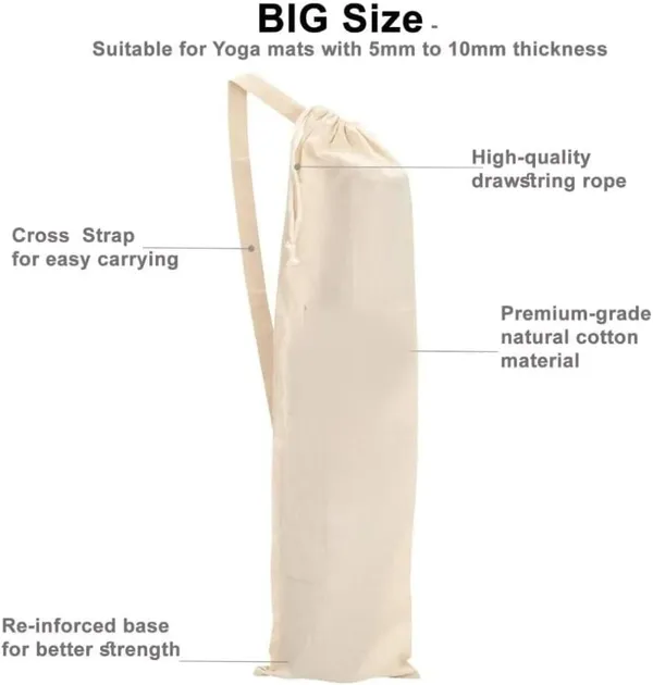 Multicolor_Organic_Large_Yoga_Mat_Tote_Bag_Cover_100%_Cotton_Lightweight,Washable_Yoga_Dust_Bag_With_Adjustable_Strap_Unisex_(Plain)