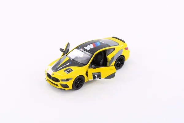 Kinsmart_Yellow_Bmw_M8_Competition_Coupe_Metal_1:38_Diecast_Model_Car_For
