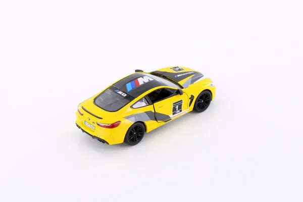 Kinsmart_Yellow_Bmw_M8_Competition_Coupe_Metal_1:38_Diecast_Model_Car_For