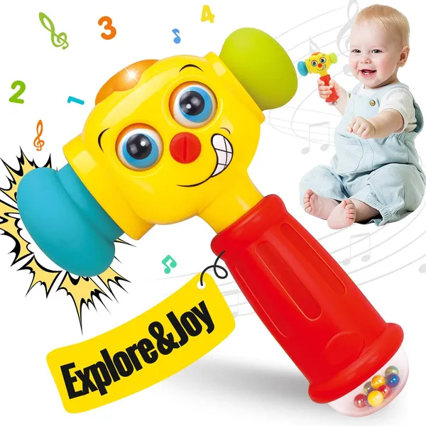 HOLA_Baby_Toys_for_1_Year_Old_Boys_Girls_with_Rattle,_Musical_Hammer_Light_up_Music_Sound_Troddler___Toys_Age_1_2_3,_Grab_Shake_Pound_Activity_Sensory_Baby_Girl_Boy_Toys_6_12_18_Months