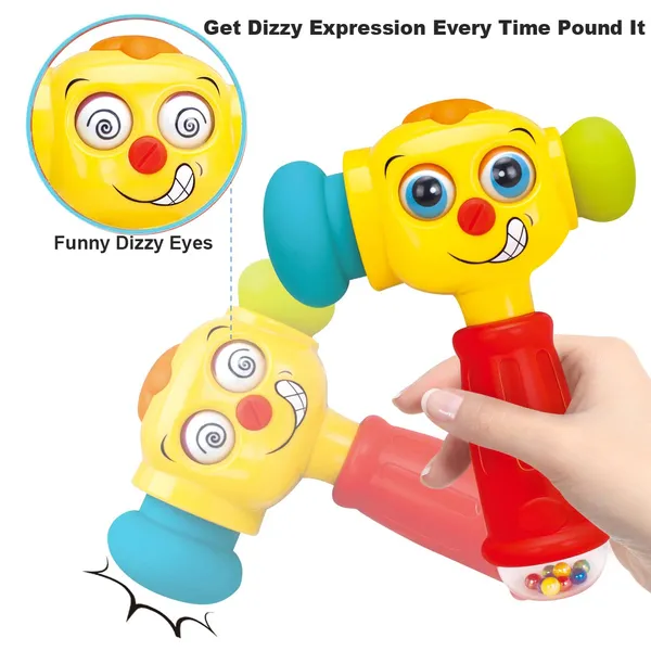 HOLA_Baby_Toys_for_1_Year_Old_Boys_Girls_with_Rattle,_Musical_Hammer_Light_up_Music_Sound_Troddler___Toys_Age_1_2_3,_Grab_Shake_Pound_Activity_Sensory_Baby_Girl_Boy_Toys_6_12_18_Months