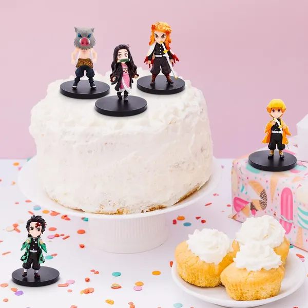 Multicolor__5-Piece_Demon_Slayer_Birthday_Cake_Topper_Set_-_Figurines,_Cake_Decoration_&_Party_Gifts