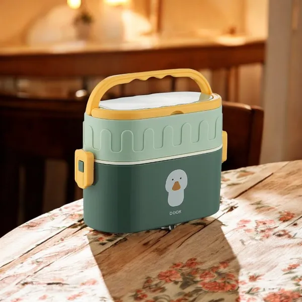 Multicolor_Double_Decker_Lunch_Box_|_With_Plastic_Spoon_&_Handle_|_Tiffin_Box_For_Women_And_Men_Office,___To_School_Full_Meal|Easy_To_Carry|_950_Ml
