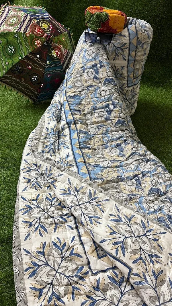 Multicolor_Traditional_Famous_Jaipuri_Beautiful_Floral_Print_Jaipuri_Rajai/Razai/Quilt_Single/Single_Bed_Quilt/Comforter/Ac_Quilt/Ac_Comforter,_Cotton,_Lightweight_(_60*90_Inch)