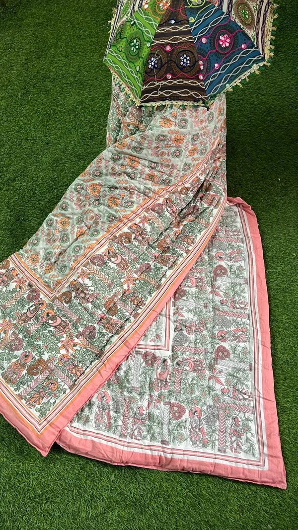 Multicolor_Traditional_Famous_Jaipuri_Beautiful_Floral_Print_Jaipuri_Rajai/Razai/Quilt_Single/Single_Bed_Quilt/Comforter/Ac_Quilt/Ac_Comforter,_Cotton,_Lightweight_(_90*108_Inch)