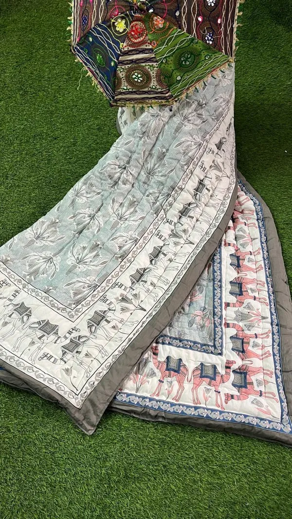 Multicolor_Traditional_Famous_Jaipuri_Beautiful_Floral_Print_Jaipuri_Rajai/Razai/Quilt_Single/Single_Bed_Quilt/Comforter/Ac_Quilt/Ac_Comforter,_Cotton,_Lightweight_(_60*90_Inch)