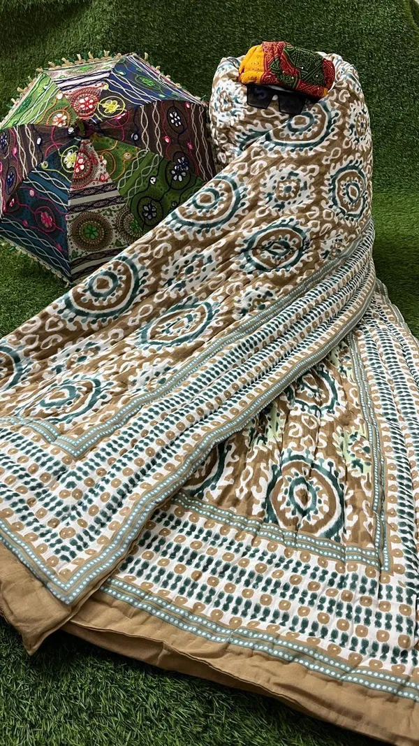 Brown_Multicolor_Traditional_Famous_Jaipuri_Beautiful_Floral_Print_Jaipuri_Rajai/Razai/Quilt_Single/Single_Bed_Quilt/Comforter/Ac_Quilt/Ac_Comforter,_Cotton,_Lightweight_(_90*108_Inch)