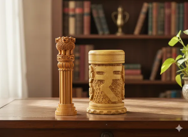 Ashoka_Pillar_12_Inch_and_Rupees_pen_stand_