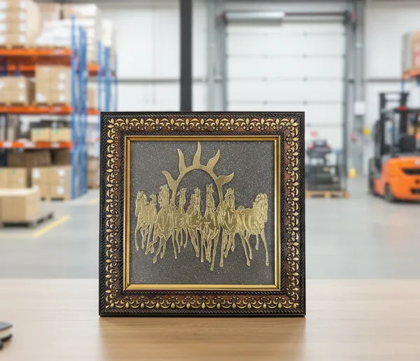 Raw_Pyrite_Frame_–_Surya_Dev_7_Horses_Divine_