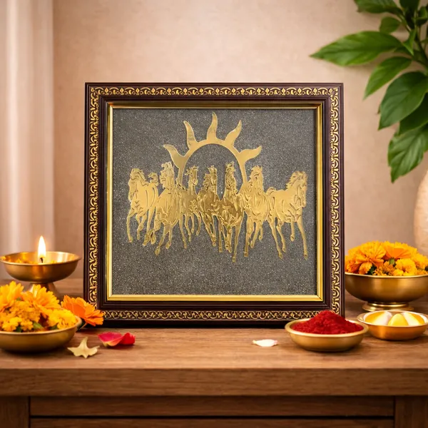 Raw_Pyrite_Frame_–_Surya_Dev_7_Horses_Divine_