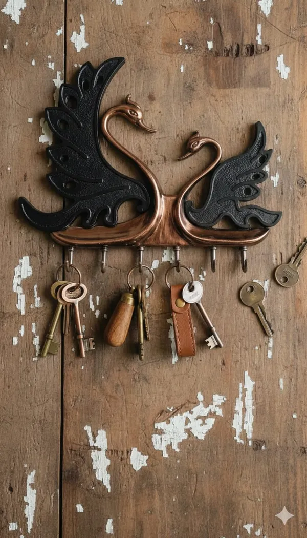 Kissing_Swans_Metal_Key_Holder_-_Symbol_of_Love_Wall_Decor