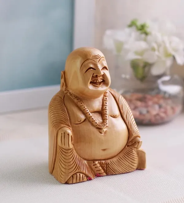 Handcrafted_Wooden_Laughing_Buddha_Home_Decor_Showpiece_|_12.7L_x_10.2W_x_12.7H_Centimeters