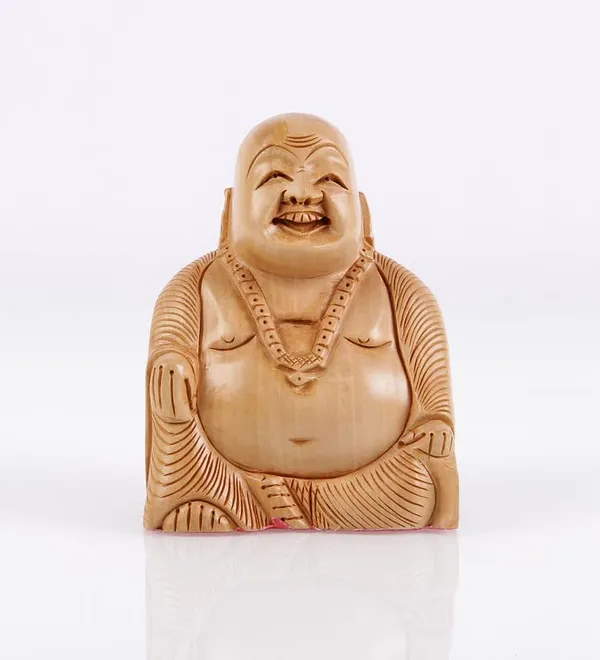 Handcrafted_Wooden_Laughing_Buddha_Home_Decor_Showpiece_|_12.7L_x_10.2W_x_12.7H_Centimeters