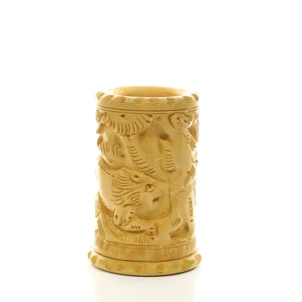 Wooden_Pen_Stand_Elephant_Hand-Carved_Office_Table_Desk_Stationary_Organizer_|_10L_x_6.5W_x_10H_Centimeters