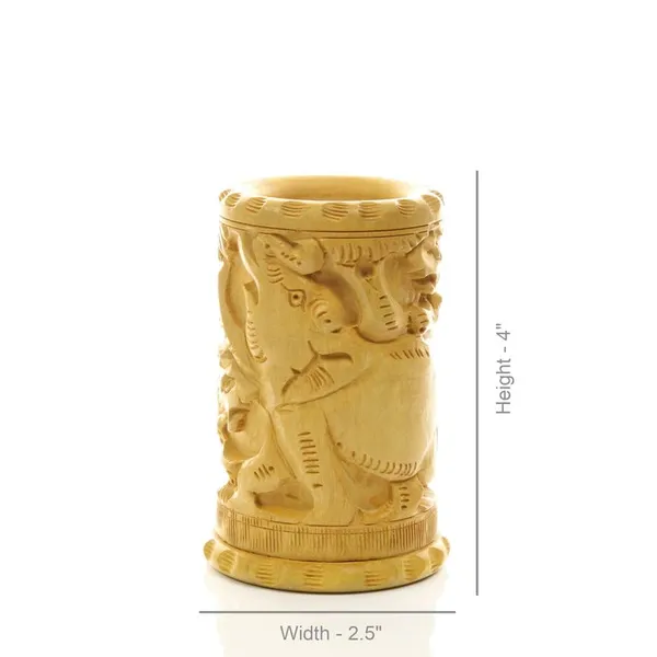 Wooden_Pen_Stand_Elephant_Hand-Carved_Office_Table_Desk_Stationary_Organizer_|_10L_x_6.5W_x_10H_Centimeters