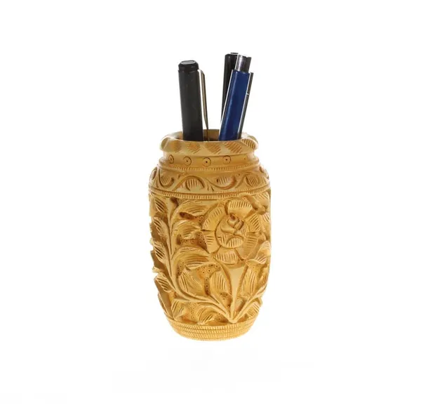 Handcrafted_Wooden_Floral_Pen_Stand_|_For_Office_Table_&_Desk_Stationary_Organizer