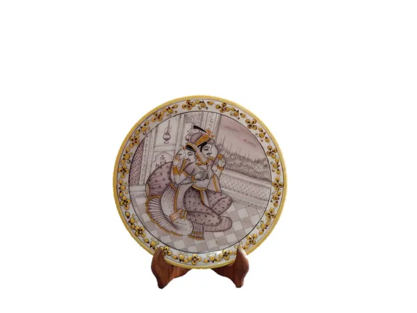 Handcrafted_Akbar_Jodha_Marble_Sitting_Painting_Plate_Showpiece_for_Home_|_22L_x_1.7W_x_22H_Centimeters