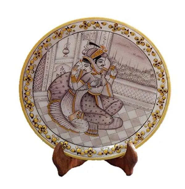 Handcrafted_Akbar_Jodha_Marble_Sitting_Painting_Plate_Showpiece_for_Home_|_22L_x_1.7W_x_22H_Centimeters