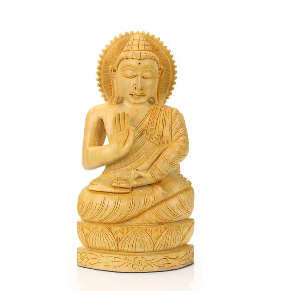 Wooden_Lord_Budha_Carving_Home_Decor_Showpiece_|_20D_x_10.2W_x_20H_Centimeters