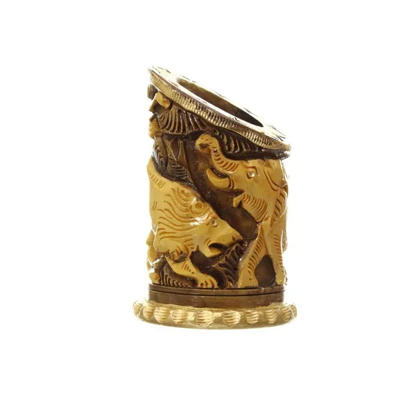Wooden_Dark_Brown_Pen_Stand_Hand-Carved_Office_Table_Desk_Stationary_Organizer_|_10L_x_6.5W_x_10H_Centimeters