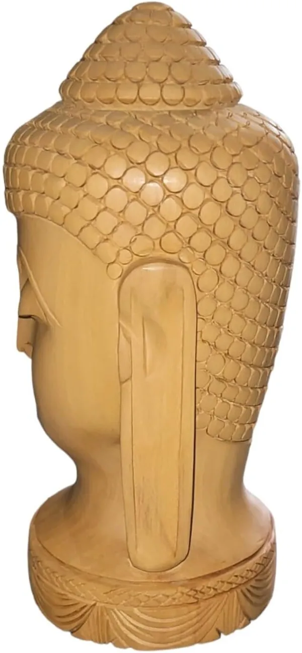 Wood_Carving_Meditating_Buddha_Bust_Statue_Good_Luck_Hindu_Decorative_8_inch_Decorative_Showpiece_|_?7D_x_7W_x_20H_Centimeters