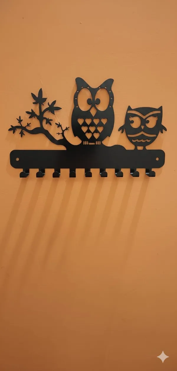 Vasu_Creation_Decorative_Iron_Key_Rack_-_Couple_Owls_Sitting_on_Branch_|_8_Hook_Metal_Key_Stand_for_Entryway,_Living_Room,_and_Office