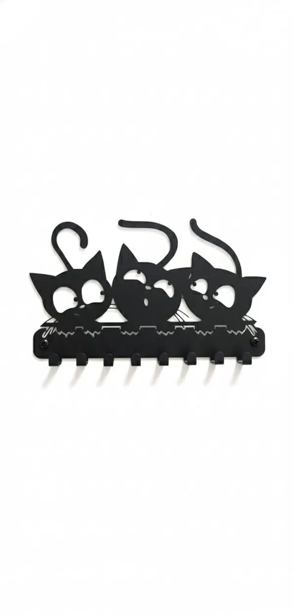 Vasu_Creation_Decorative_Wall_Mounted_Key_Rack_-_Three_Peeking_Cats_Silhouette_|_6_Hook_Metal_Key_Stand_for_Entryway,_Kitchen,_and_Kids_Room