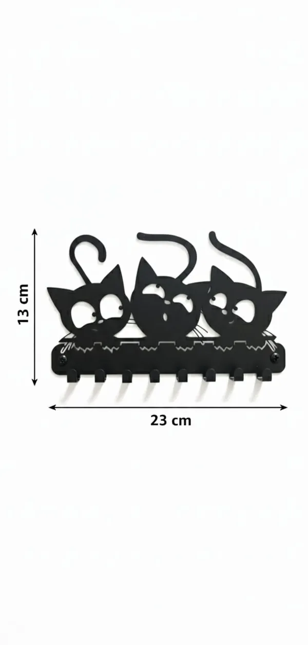 Vasu_Creation_Decorative_Wall_Mounted_Key_Rack_-_Three_Peeking_Cats_Silhouette_|_6_Hook_Metal_Key_Stand_for_Entryway,_Kitchen,_and_Kids_Room