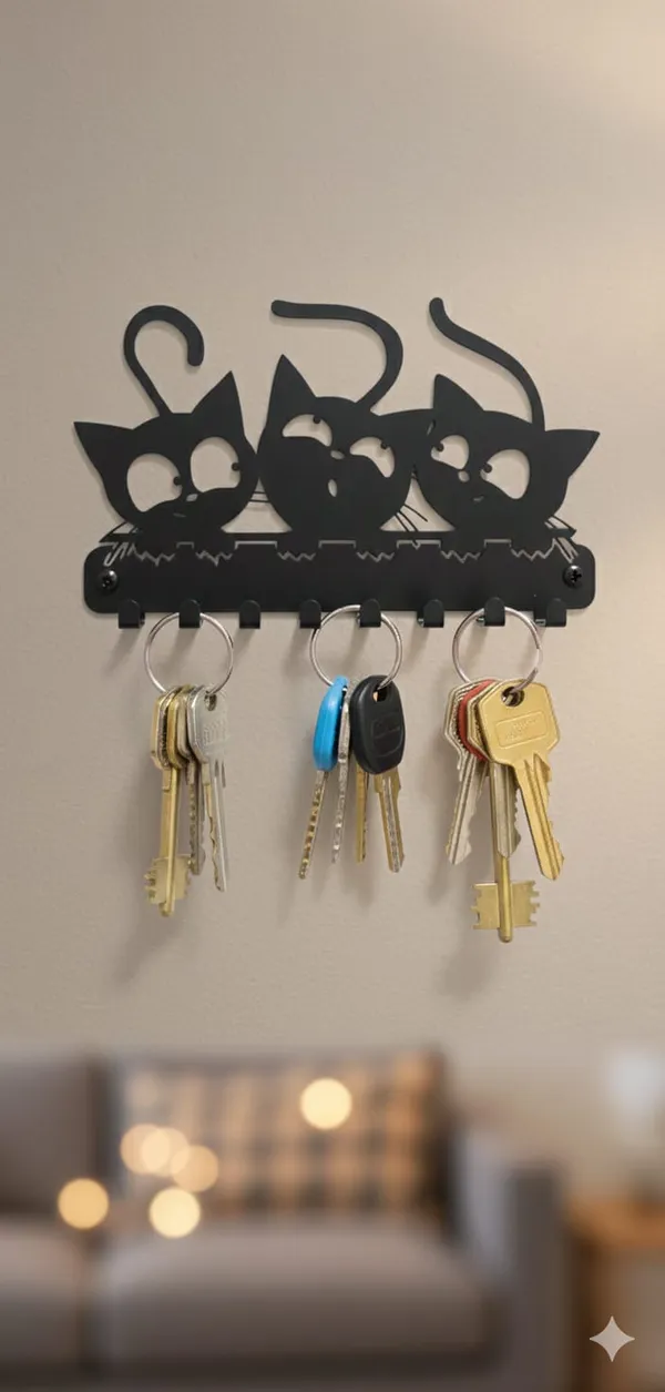 Vasu_Creation_Decorative_Wall_Mounted_Key_Rack_-_Three_Peeking_Cats_Silhouette_|_6_Hook_Metal_Key_Stand_for_Entryway,_Kitchen,_and_Kids_Room