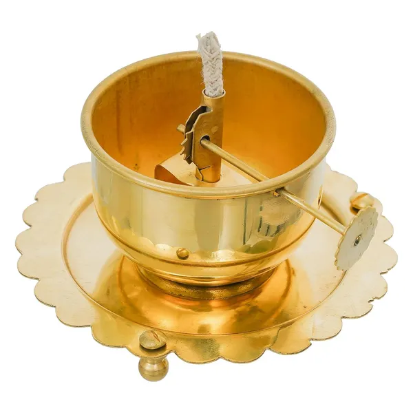 Vasu_Creation_Glass_Tea_Light_Holder_with_Metal_Base,_Decorative_Candle_Holder_with_Protective_Cover