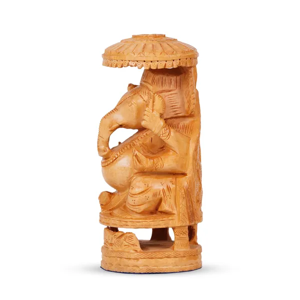 Vasu_Creation_Hand-Carved_Wooden_Lord_Ganesha_Statue_with_Decorative_Umbrella,_Traditional_Indian_Home_Decor