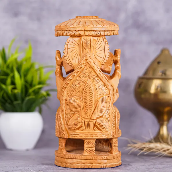Vasu_Creation_Hand-Carved_Wooden_Lord_Ganesha_Statue_with_Decorative_Umbrella,_Traditional_Indian_Home_Decor