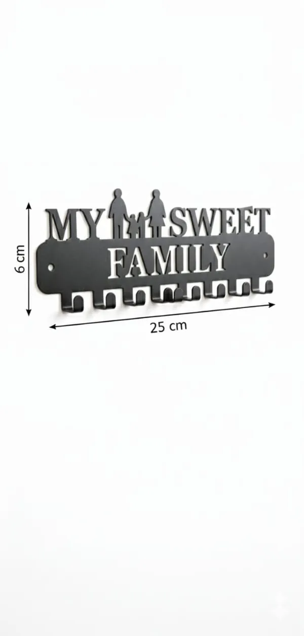 Vasu_Creation_Premium_Metal_My_Sweet_Family_Decorative_Metal_Wall_Key_Holder_