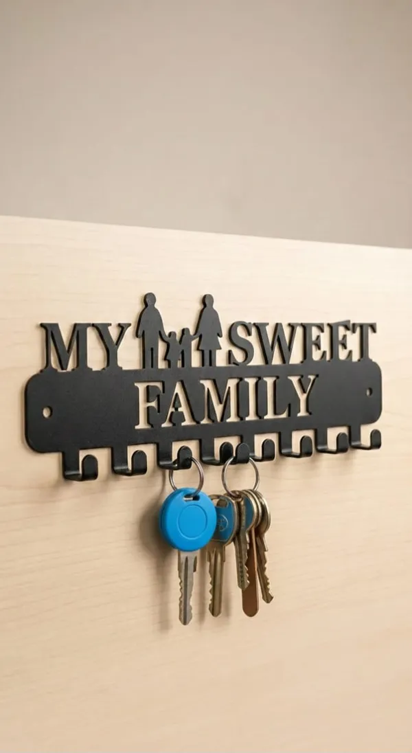 Vasu_Creation_Premium_Metal_My_Sweet_Family_Decorative_Metal_Wall_Key_Holder_