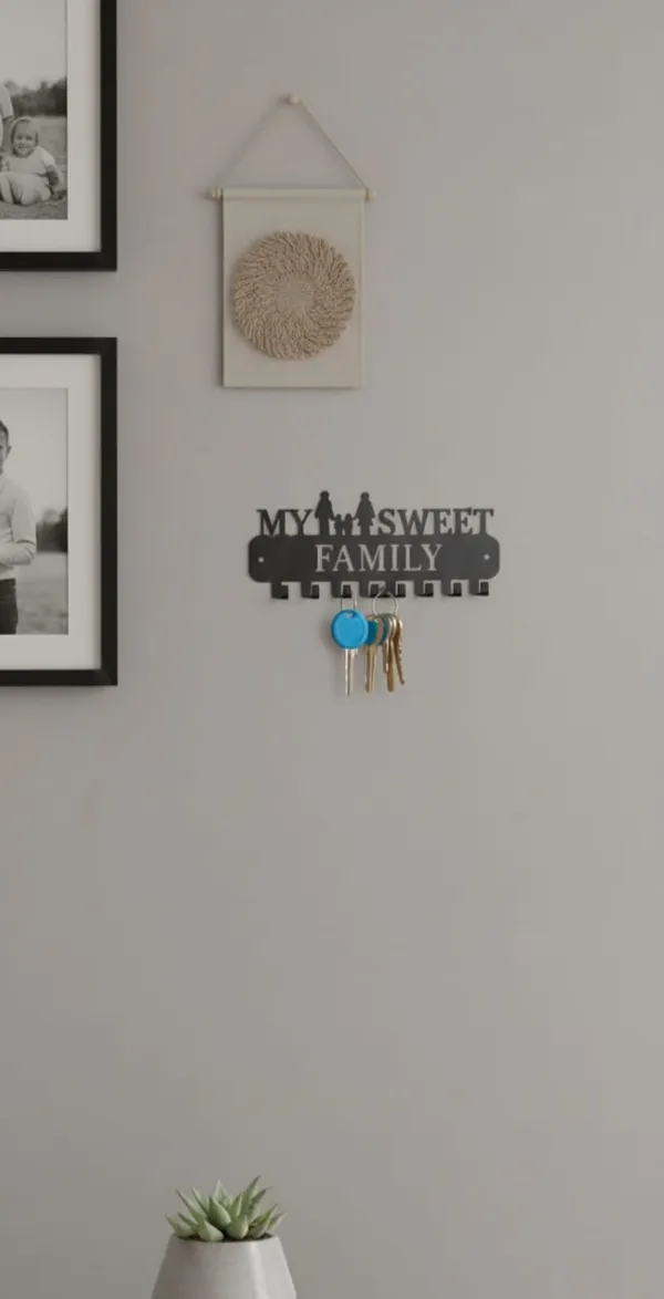 Vasu_Creation_Premium_Metal_My_Sweet_Family_Decorative_Metal_Wall_Key_Holder_