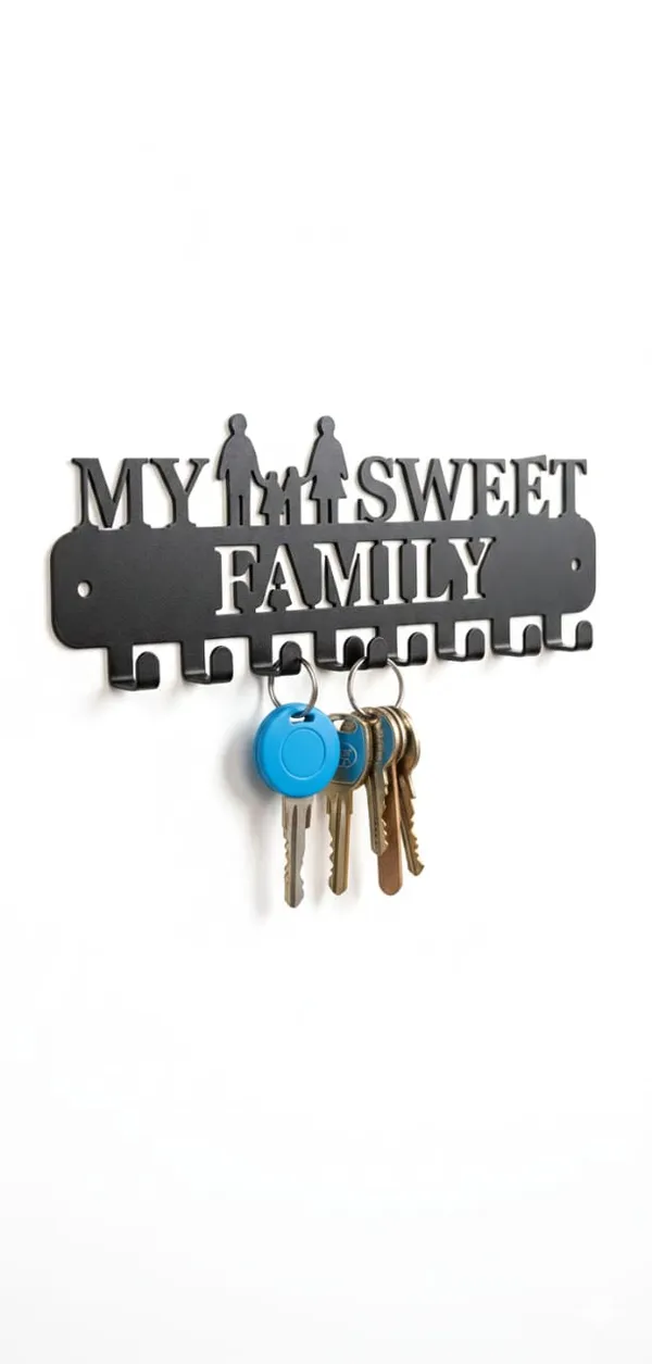 Vasu_Creation_Premium_Metal_My_Sweet_Family_Decorative_Metal_Wall_Key_Holder_