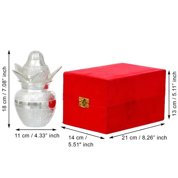 Vasu_Creation_Premium_Plated_Pooja_Kalash_with_Coconut_for_Pooja_Decor_with_Red_Velvet_Box/Swastik_Kalash_for_Puja_Temple_Home_Decorative_Item/Diwali_Gift_Item/mangal_Kalash