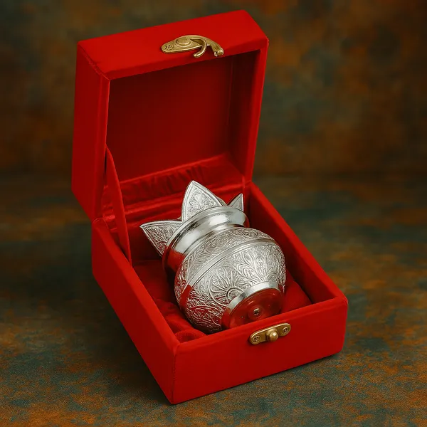 Vasu_Creation_Premium_Plated_Pooja_Kalash_with_Coconut_for_Pooja_Decor_with_Red_Velvet_Box/Swastik_Kalash_for_Puja_Temple_Home_Decorative_Item/Diwali_Gift_Item/mangal_Kalash