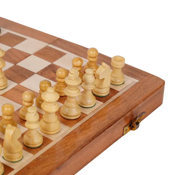 Vasu_Creation_Wooden_Magnetic_Chess_Set,_Foldable_Board_with_Storage,_Dark_Brown_and_Natural_Wood_Pieces_10X10X10