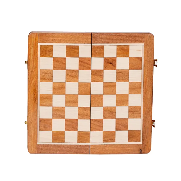 Vasu_Creation_Wooden_Magnetic_Chess_Set,_Foldable_Board_with_Storage,_Dark_Brown_and_Natural_Wood_Pieces_10X10X10