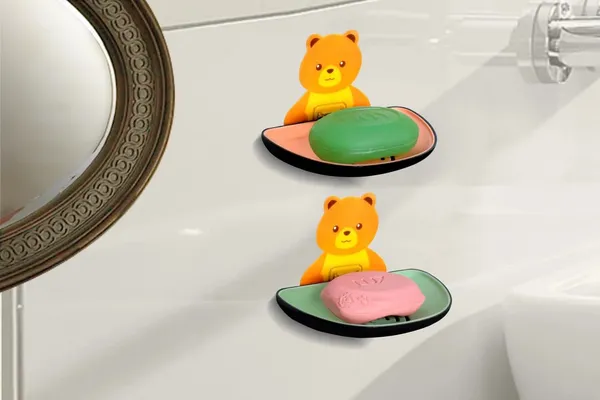 Vasu_Creation™_Cute_Bear_Self-Adhesive_Soap_Dish