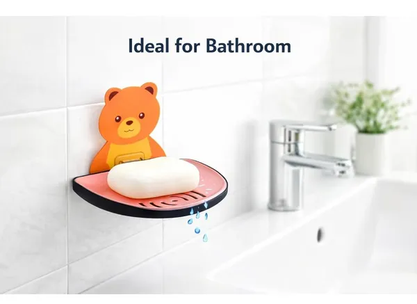 Vasu_Creation™_Cute_Bear_Self-Adhesive_Soap_Dish