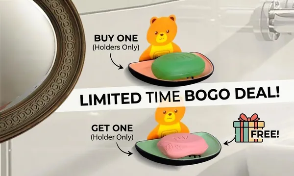 Vasu_Creation™_Cute_Bear_Self-Adhesive_Soap_Dish