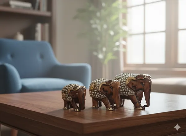 Vasu_Creation_3_decorative_Wooden_Elephant_Figures_3_Inch_2.5_Inch__2_Inch