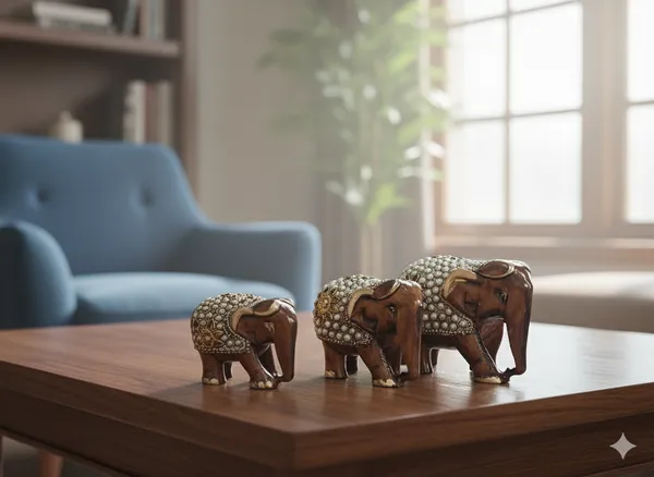 Vasu_Creation_3_decorative_Wooden_Elephant_Figures_3_Inch_2.5_Inch__2_Inch