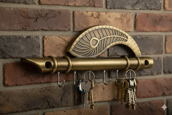 Vasu_creation_Lord_Krishna's_Flute_and_Peacock_Quills_Key_Stand_